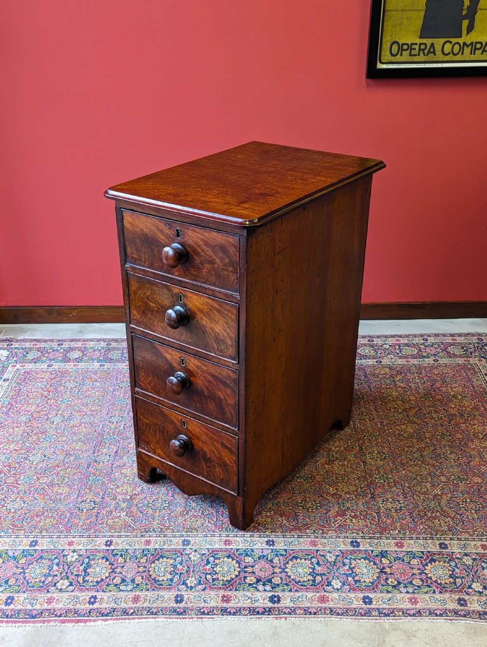 Antique 19th Century Mahogany Pedestal Chest of Drawers View IX