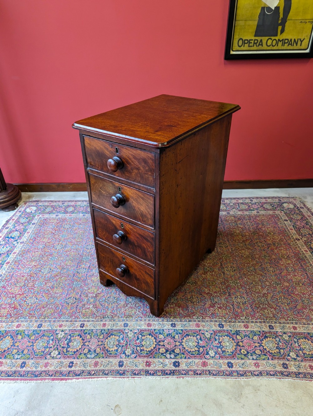 Antique 19th Century Mahogany Pedestal Chest of Drawers View X