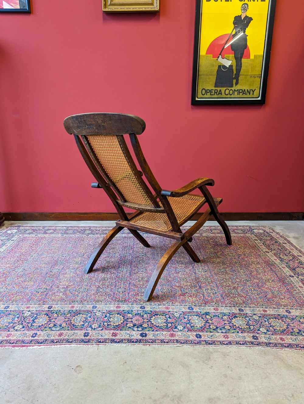 Antique 19th Century Walnut & Cane Folding Campaign Steamer Chair View VIII