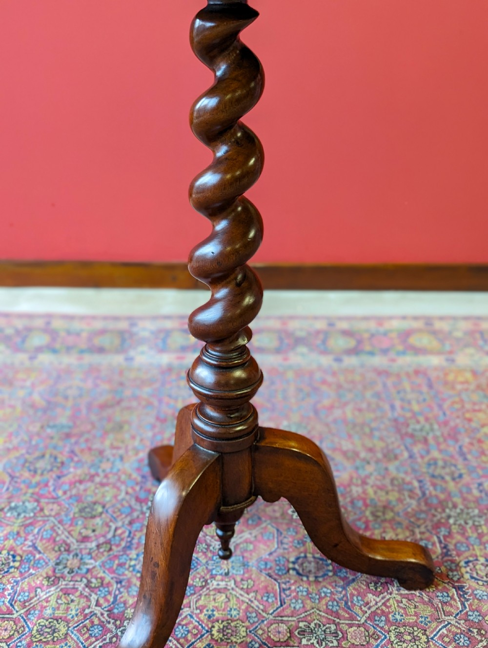 Antique Victorian Rosewood Barley Twist Pedestal Octagonal Chess Table View VIII