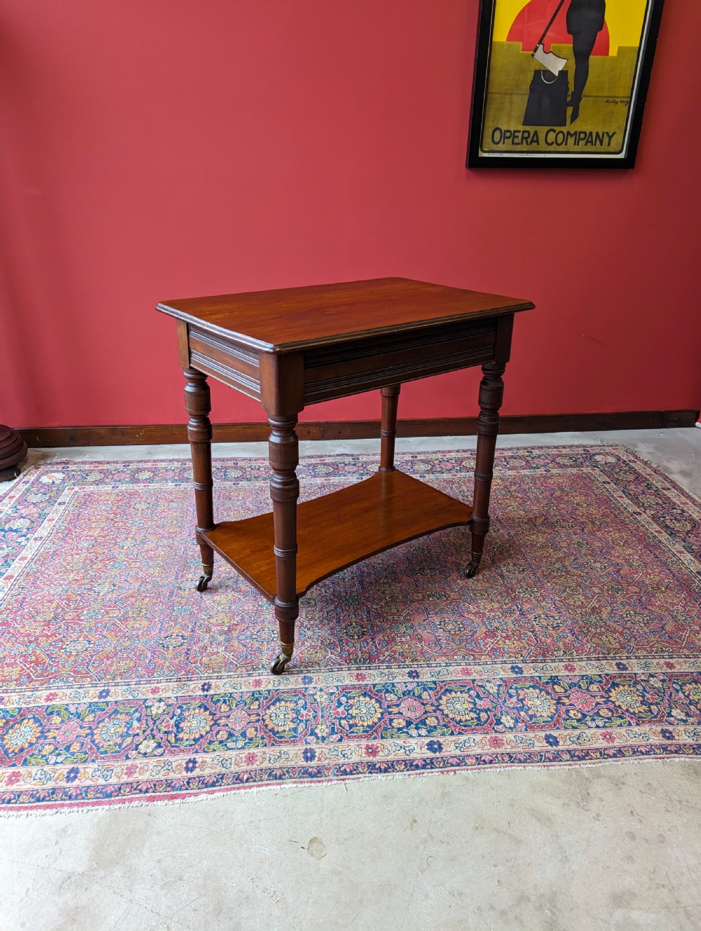 Antique 19th Century Mahogany Two Tier Occasional Table View III
