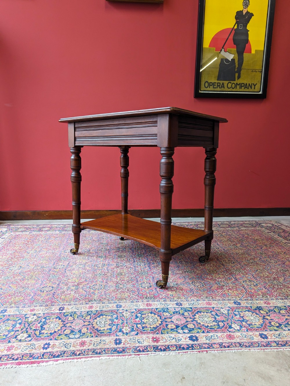 Antique 19th Century Mahogany Two Tier Occasional Table View IV
