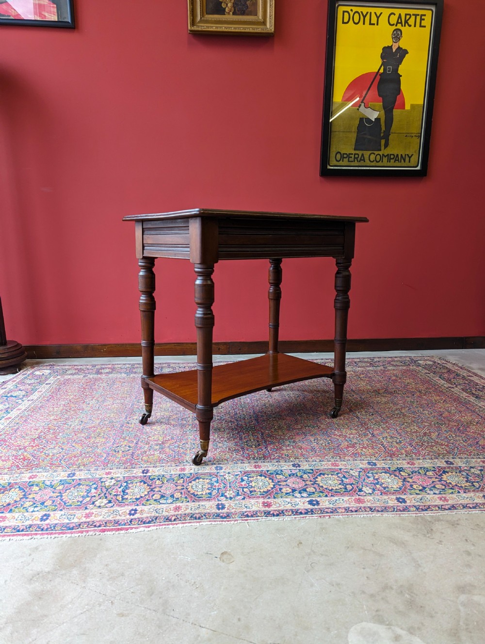 Antique 19th Century Mahogany Two Tier Occasional Table View VII