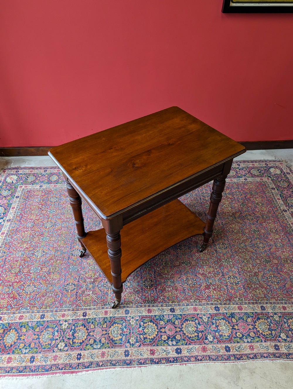 Antique 19th Century Mahogany Two Tier Occasional Table View VIII
