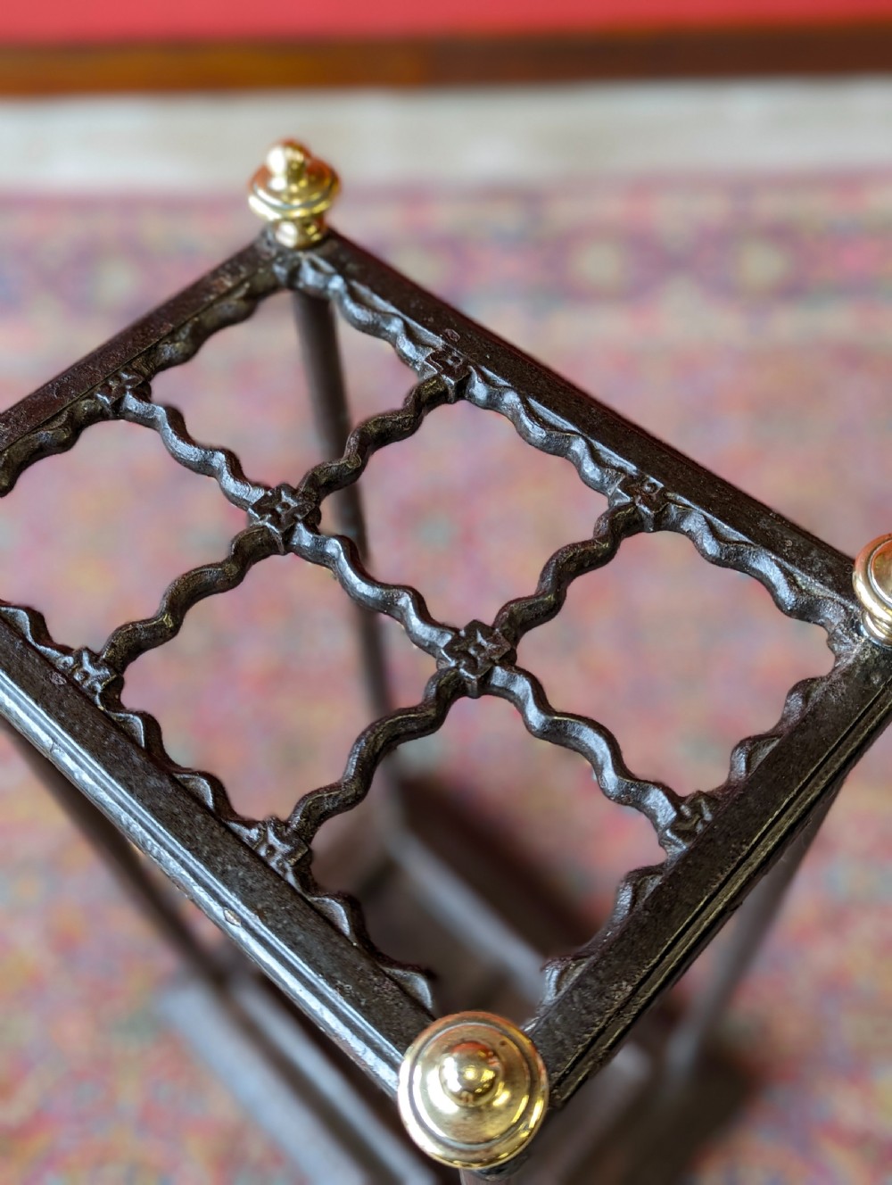 Antique Victorian Cast Iron Stick Stand View X