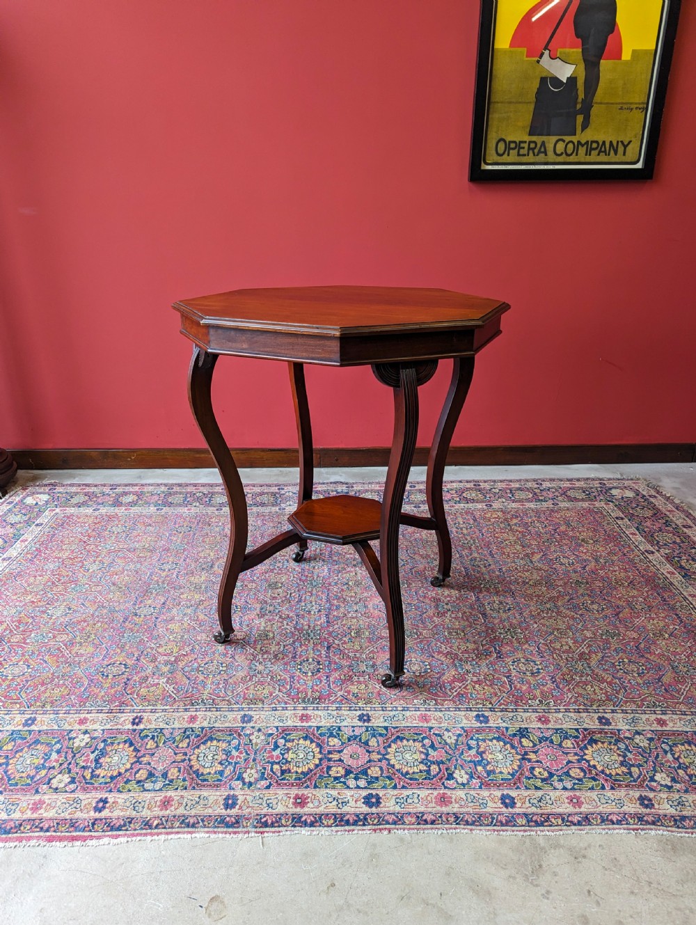 Antique Edwardian Mahogany Octagonal Occasional Table
