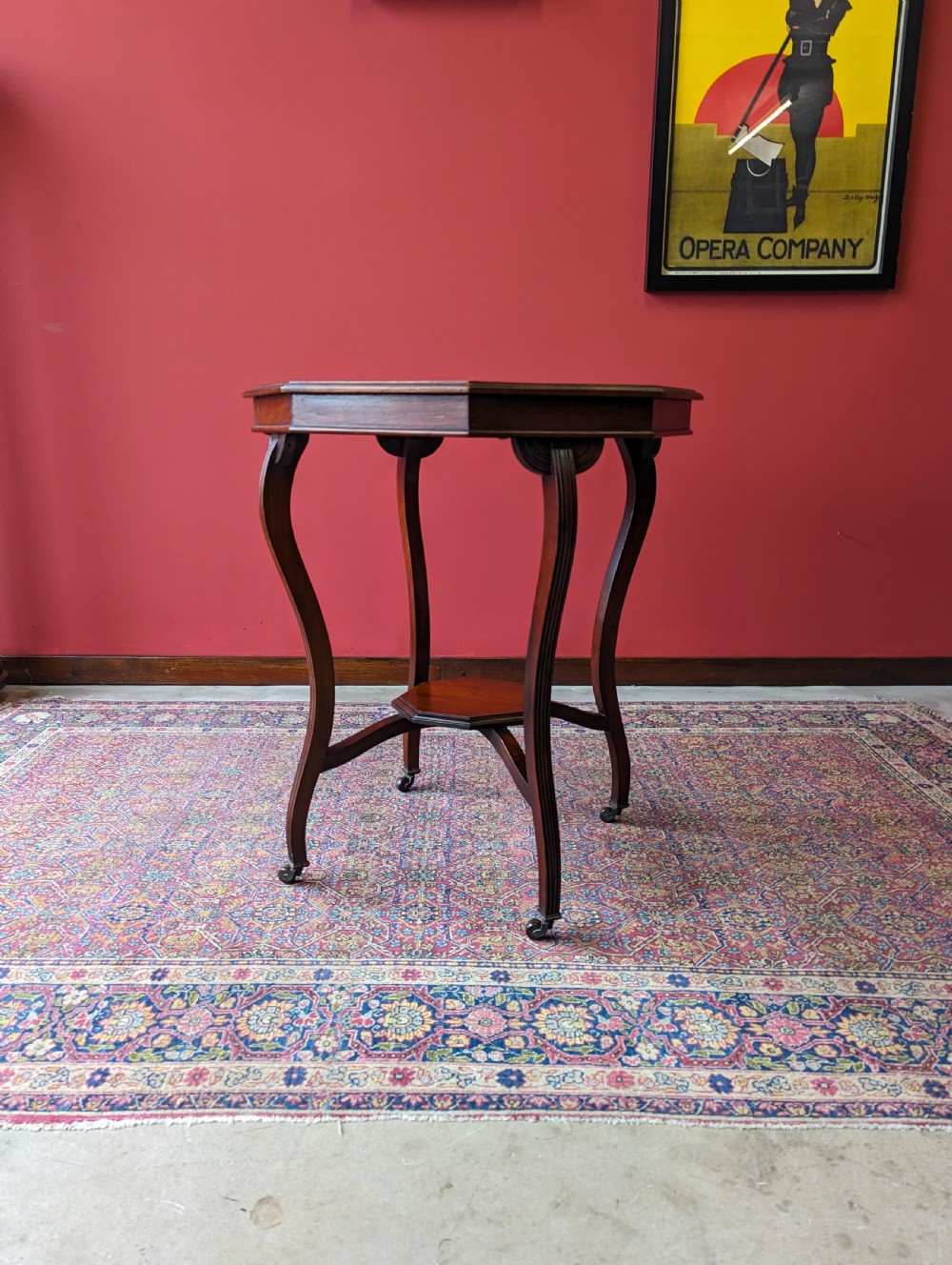 Antique Edwardian Mahogany Octagonal Occasional Table View IX
