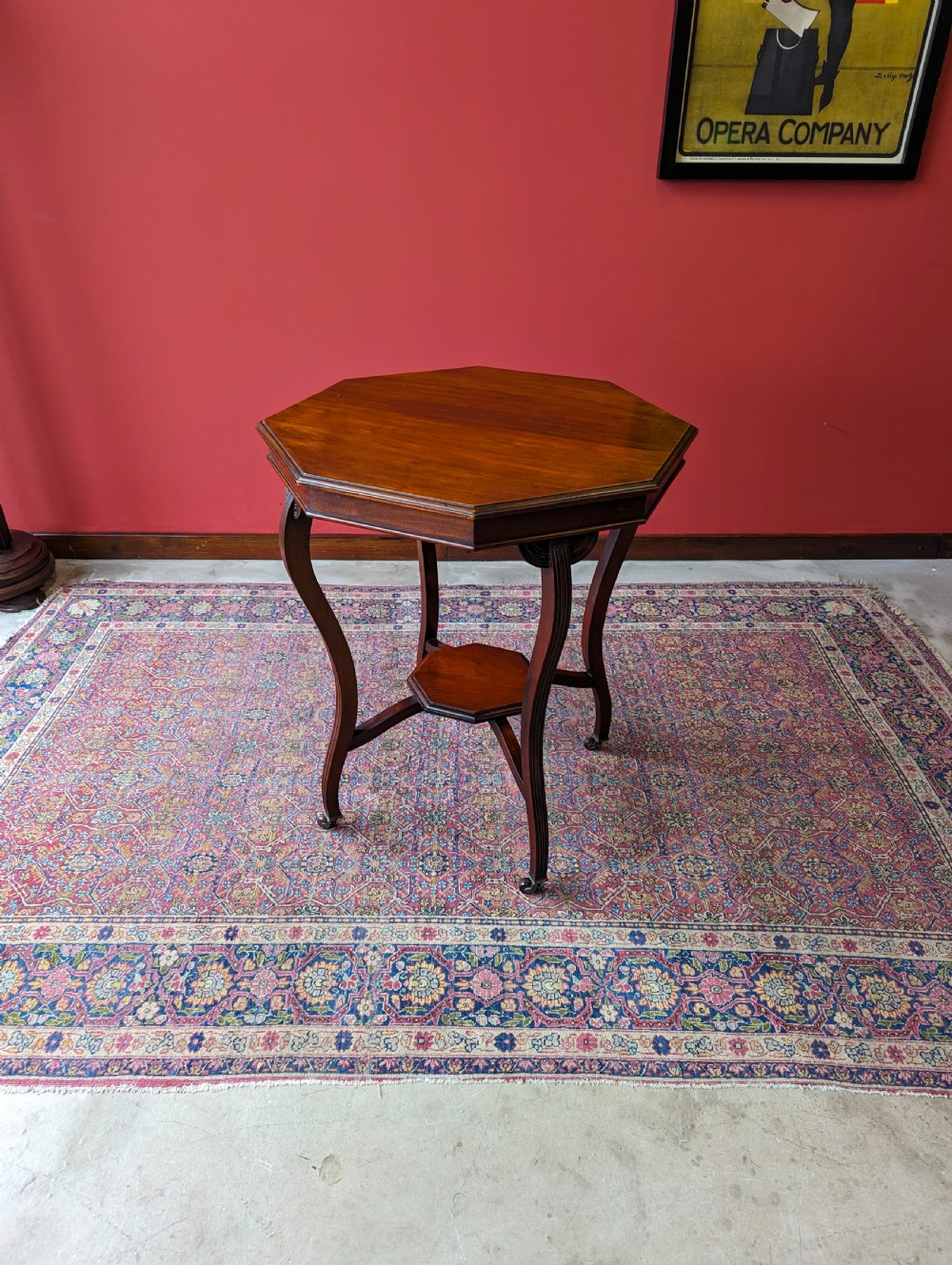 Antique Edwardian Mahogany Octagonal Occasional Table View X