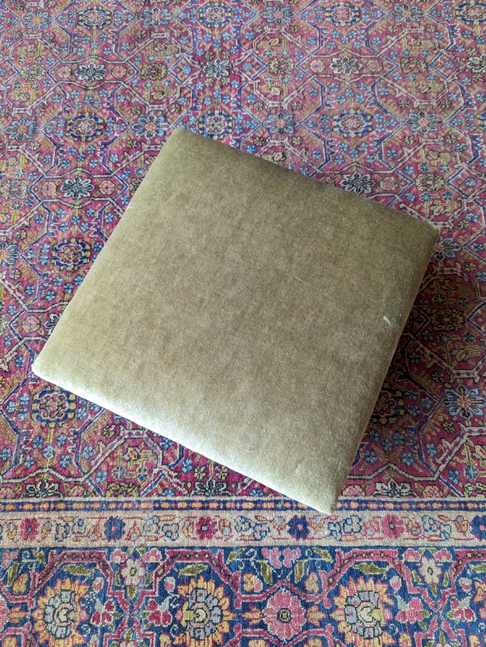 Antique Victorian Mahogany Upholstered Footstool View VI