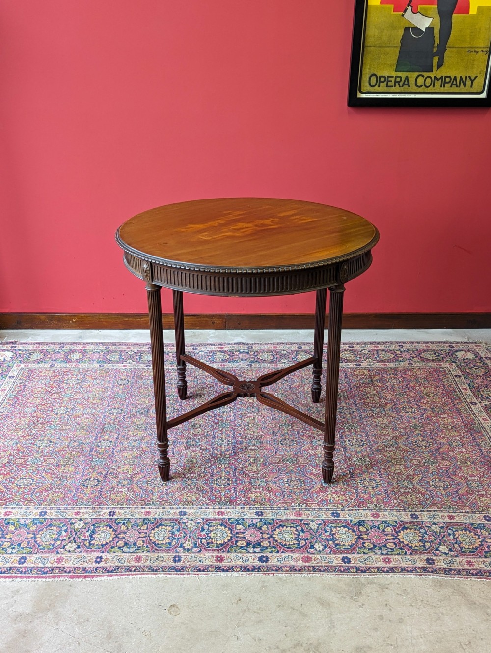 Antique Edwardian Mahogany Circular Occasional Table View IV