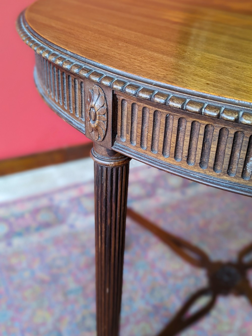 Antique Edwardian Mahogany Circular Occasional Table View VII