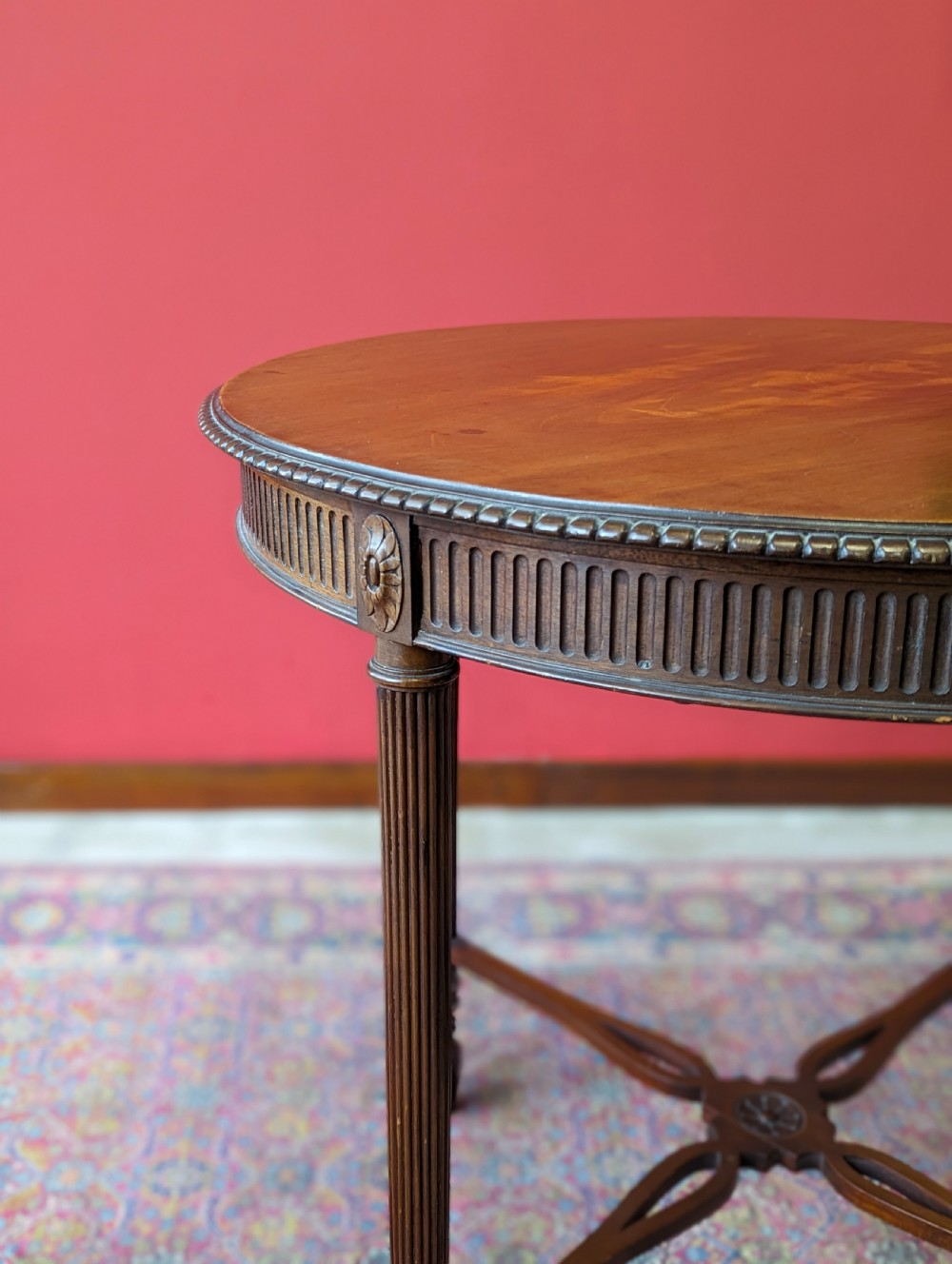 Antique Edwardian Mahogany Circular Occasional Table View VIII