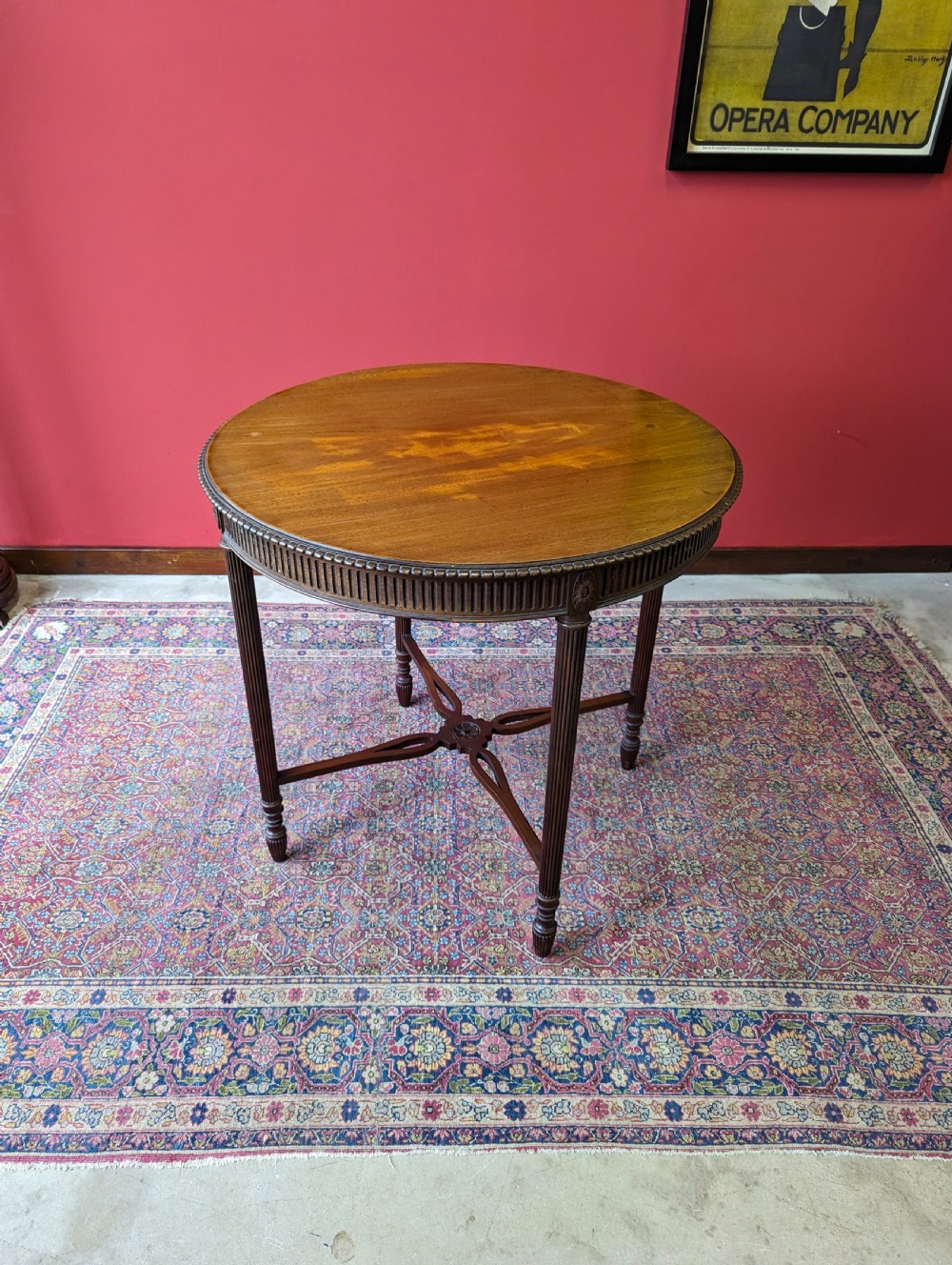 Antique Edwardian Mahogany Circular Occasional Table View X