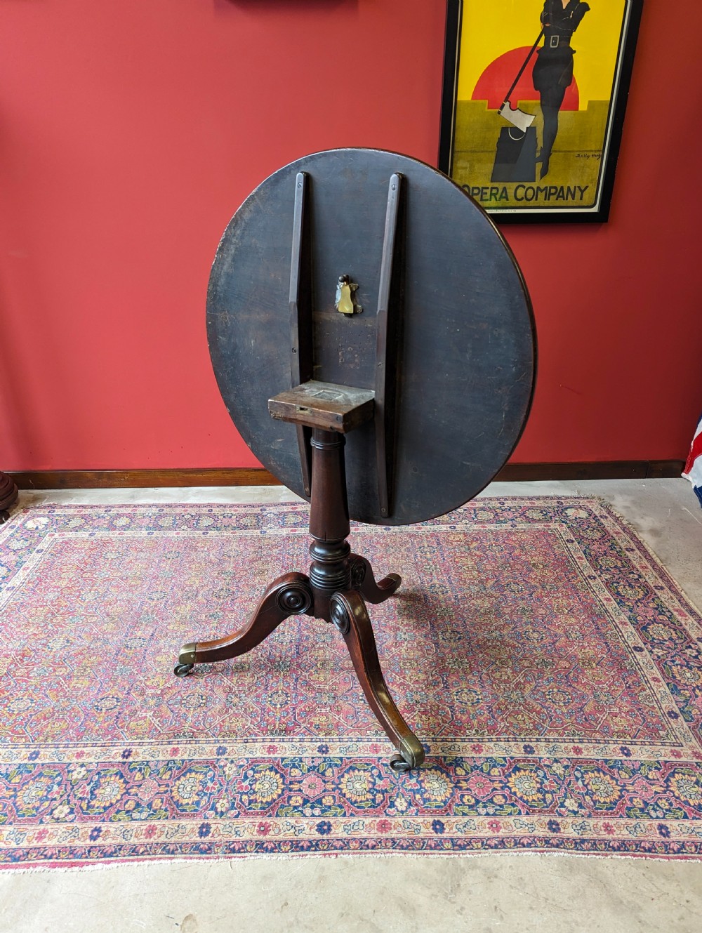 Antique Early Victorian Mahogany Tilt Top Occasional Table View III