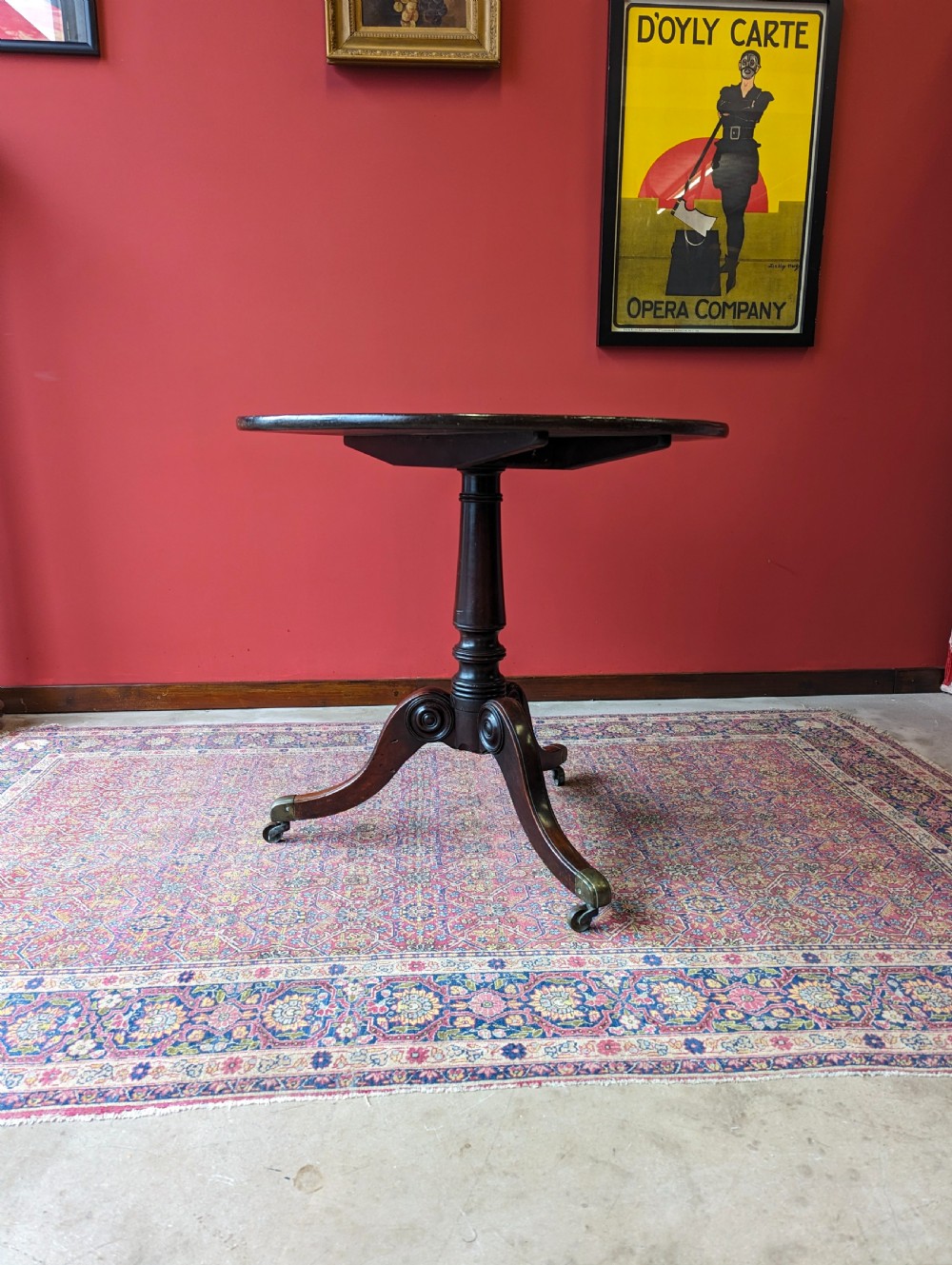 Antique Early Victorian Mahogany Tilt Top Occasional Table View VIII