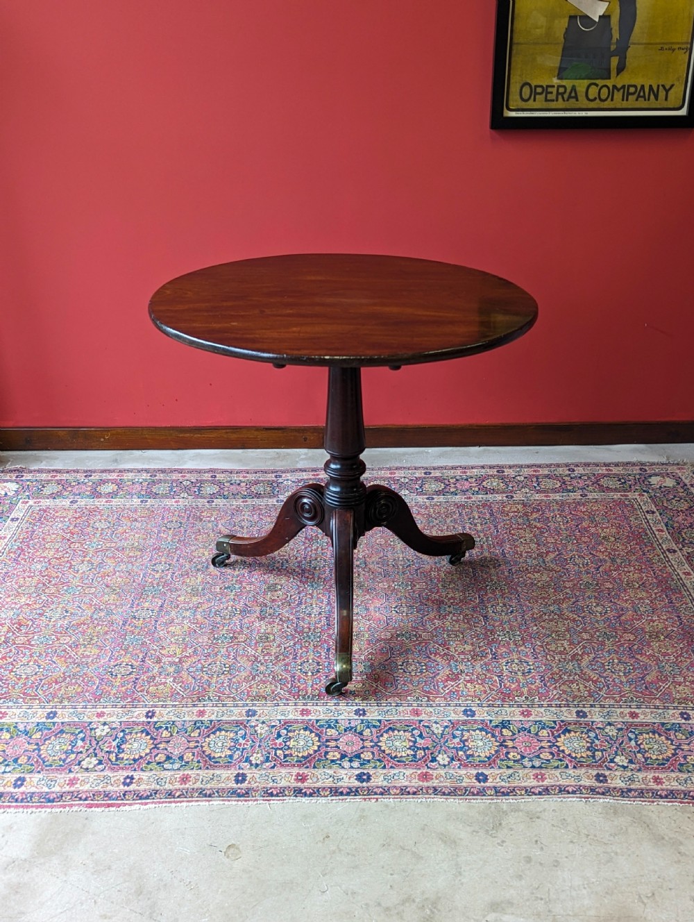 Antique Early Victorian Mahogany Tilt Top Occasional Table View IX
