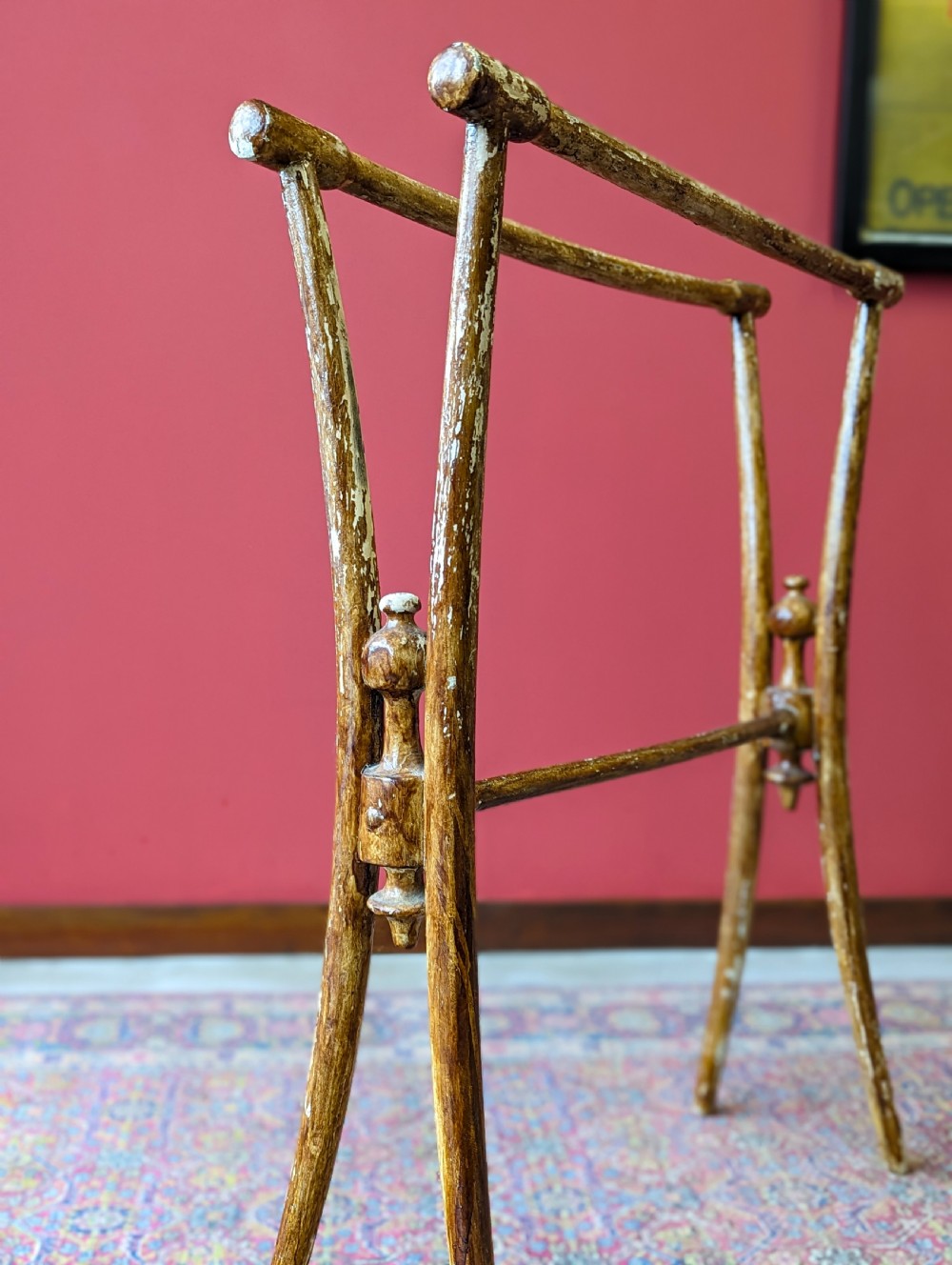 Antique Victorian Elm Towel Rail View III