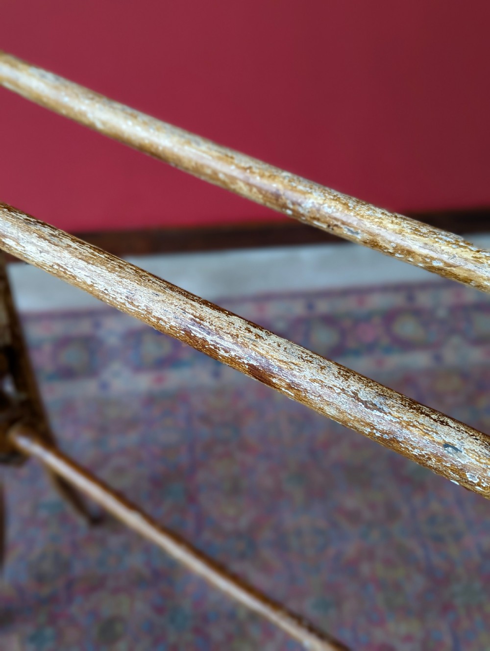 Antique Victorian Elm Towel Rail View IX