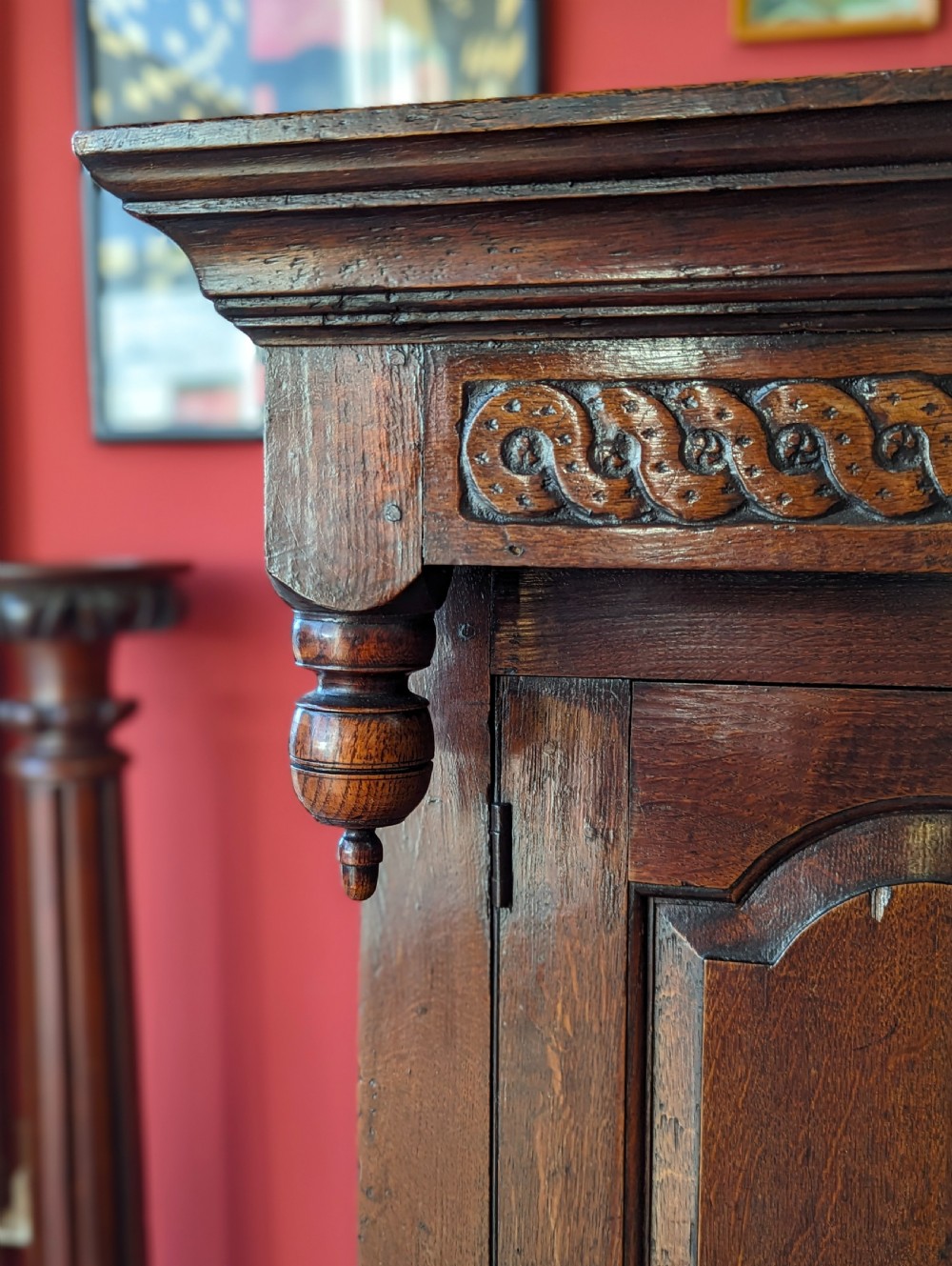 Antique 18th Century Welsh Oak Court Cupboard / Didarn View VIII