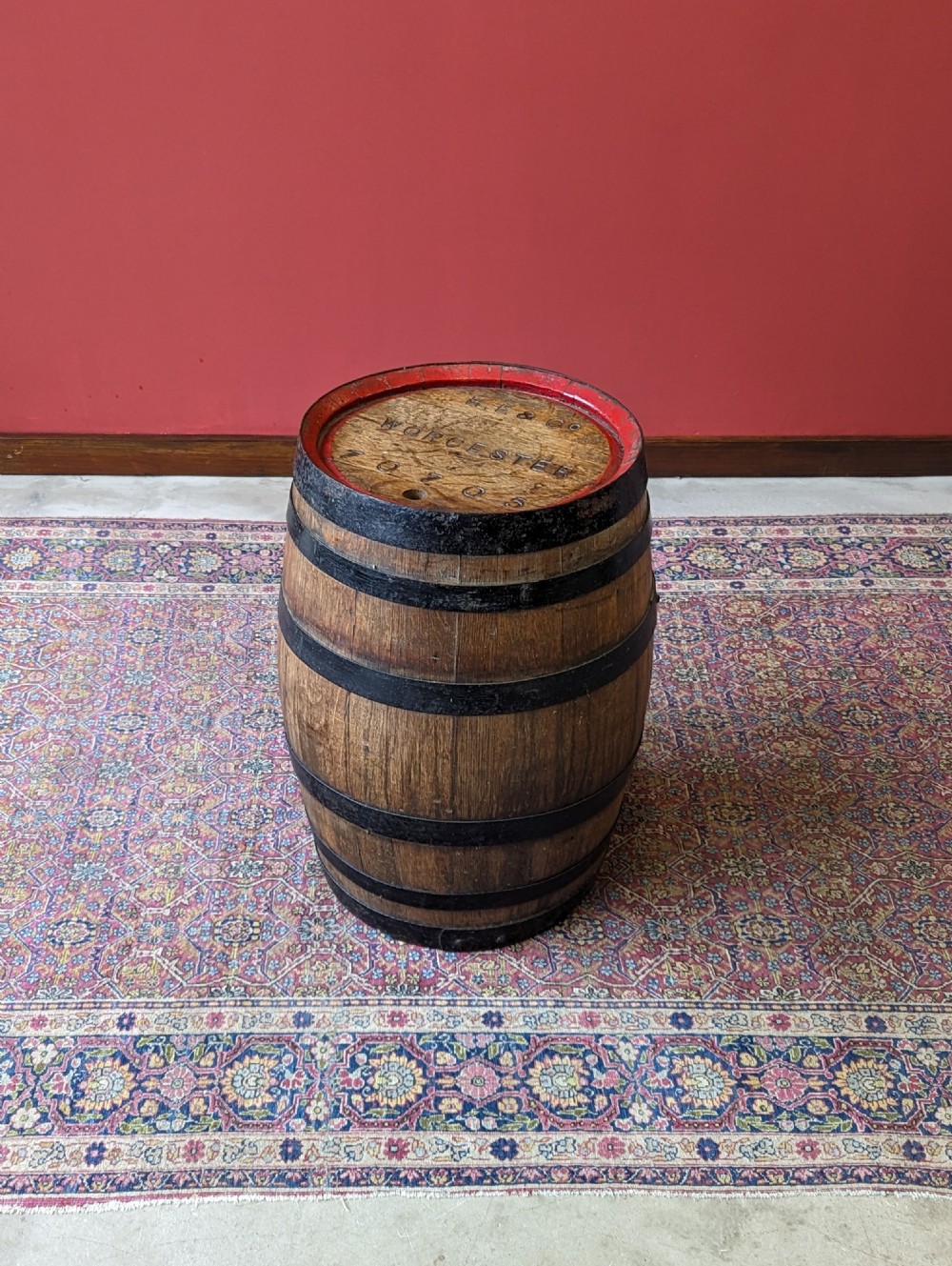 Antique Victorian Oak Barrel Side Table