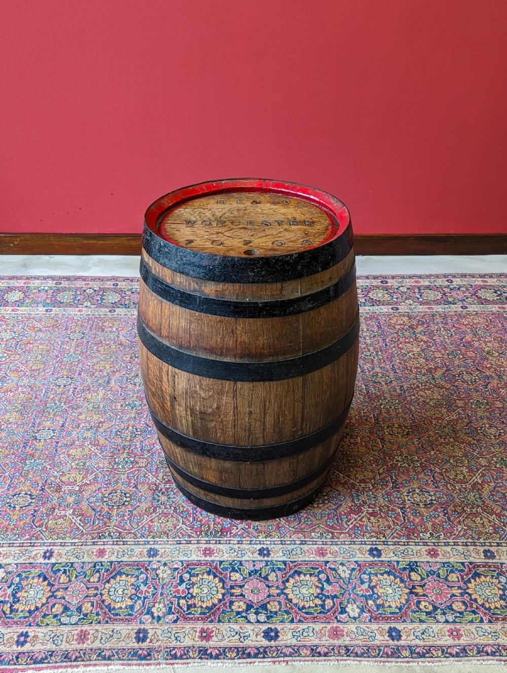 Antique Victorian Oak Barrel Side Table View VI