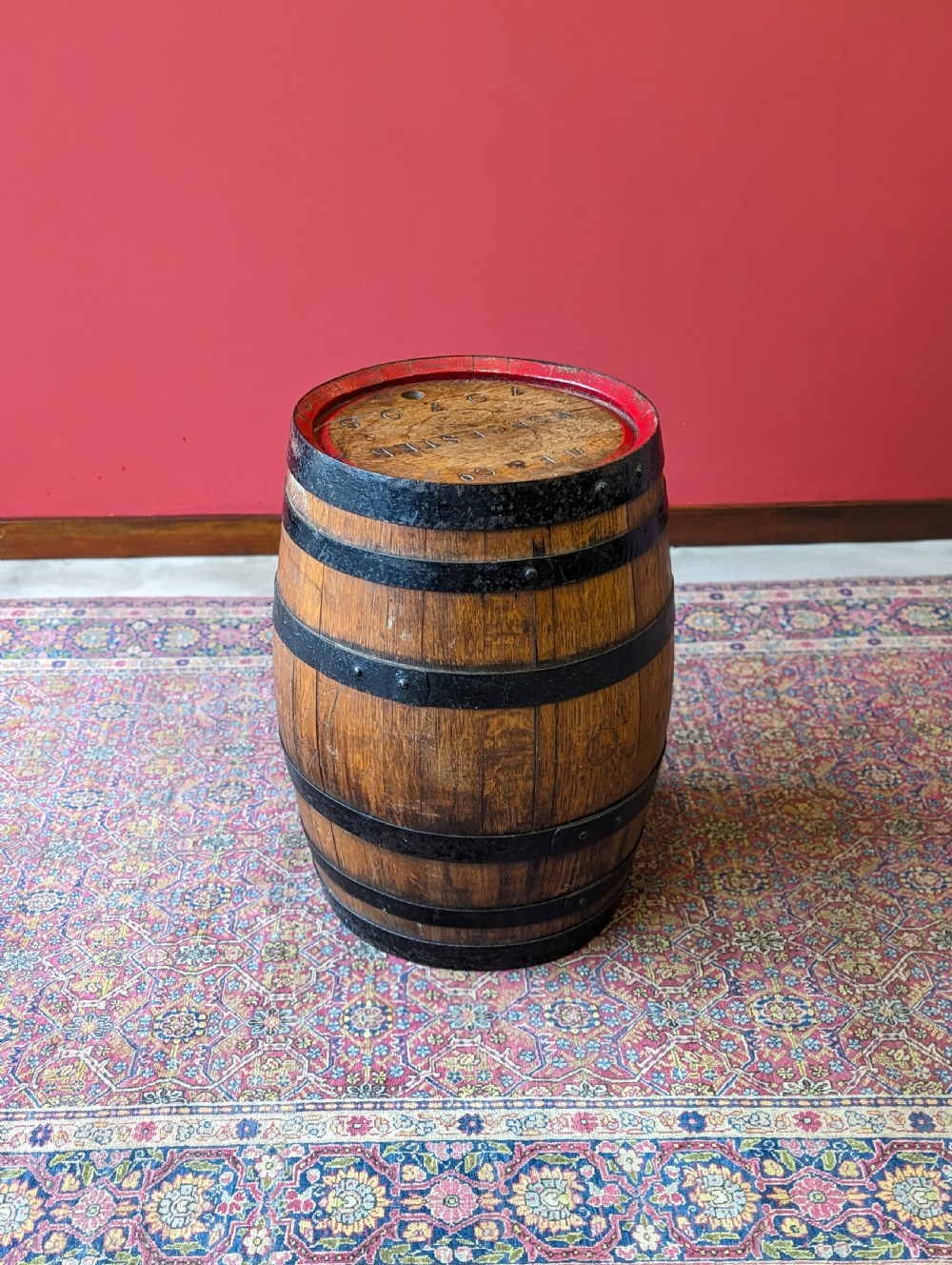 Antique Victorian Oak Barrel Side Table View VIII