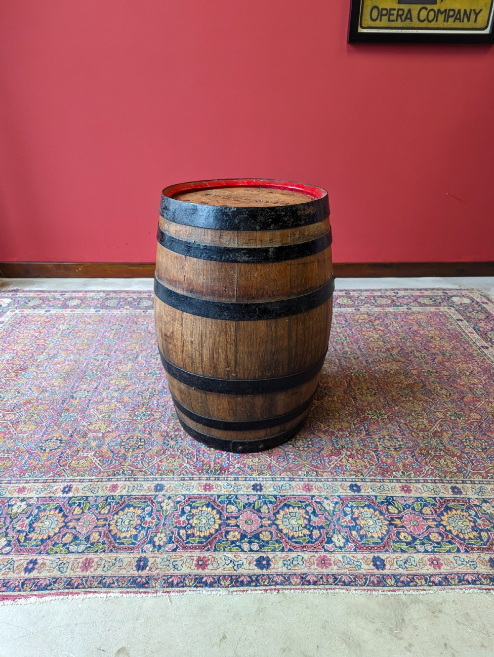 Antique Victorian Oak Barrel Side Table View X