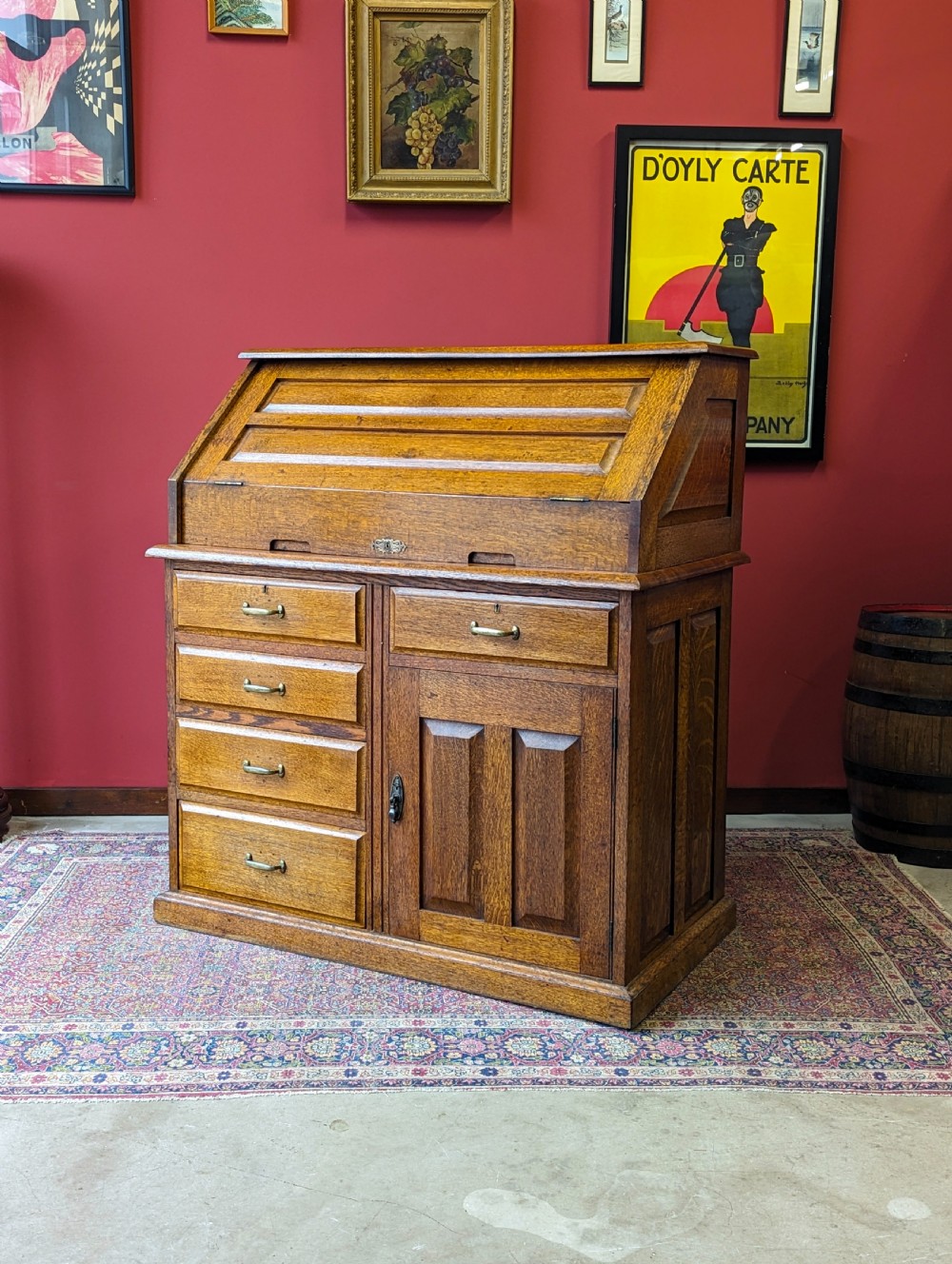 Antique Industrial Fold Top Desk Circa 1900 View VI