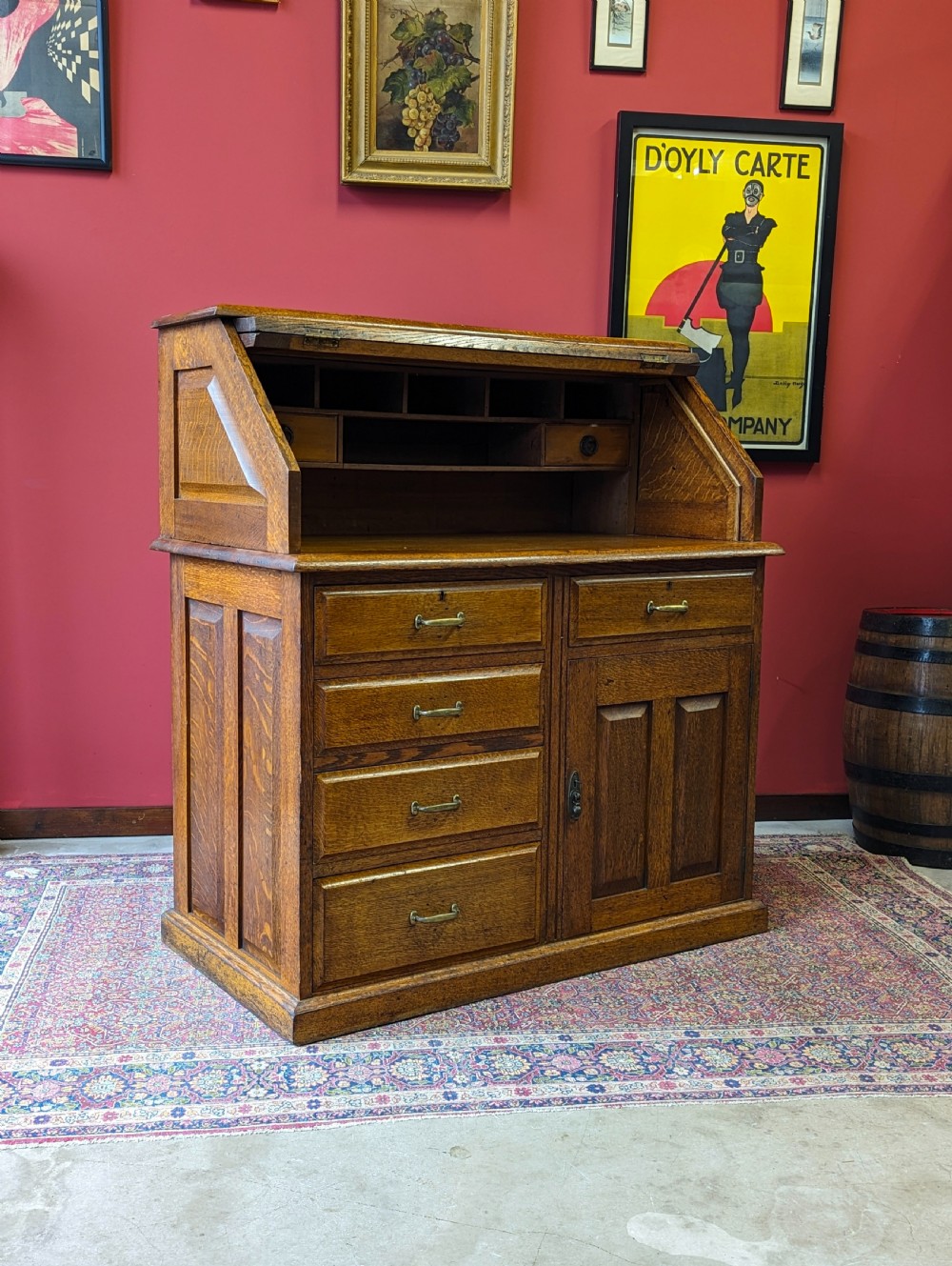 Antique Industrial Fold Top Desk Circa 1900 View VIII