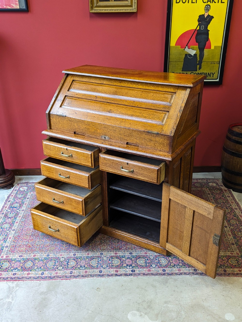 Antique Industrial Fold Top Desk Circa 1900 View IX
