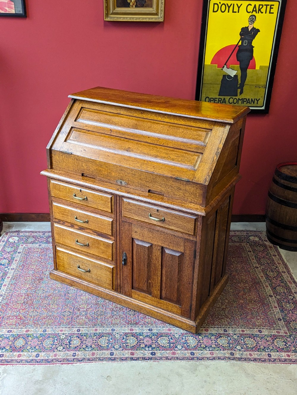 Antique Industrial Fold Top Desk Circa 1900 View X