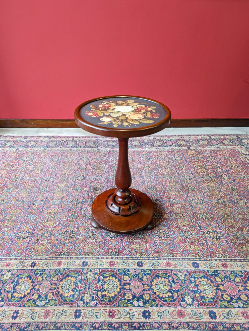 Antique William IV Mahogany Tapestry Wine Table