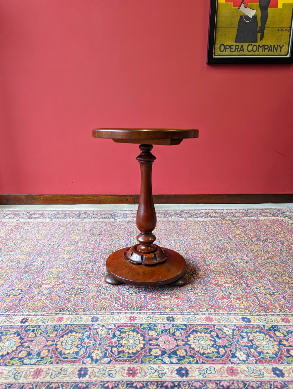 Antique William IV Mahogany Tapestry Wine Table View IX