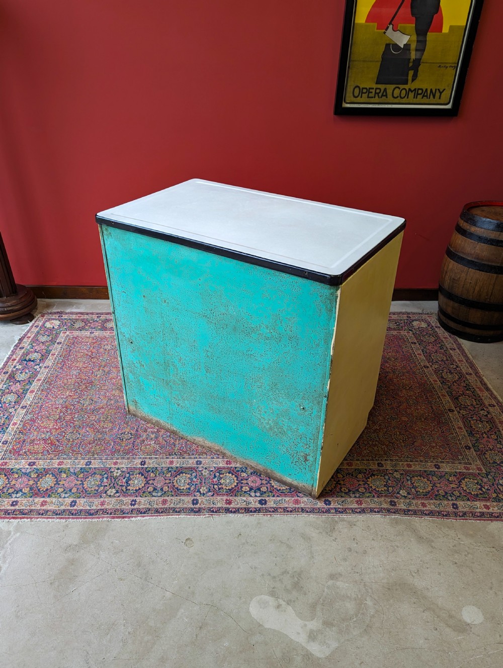 Antique Early 20th Century Enamel Topped Kitchen Cupboard  View VII