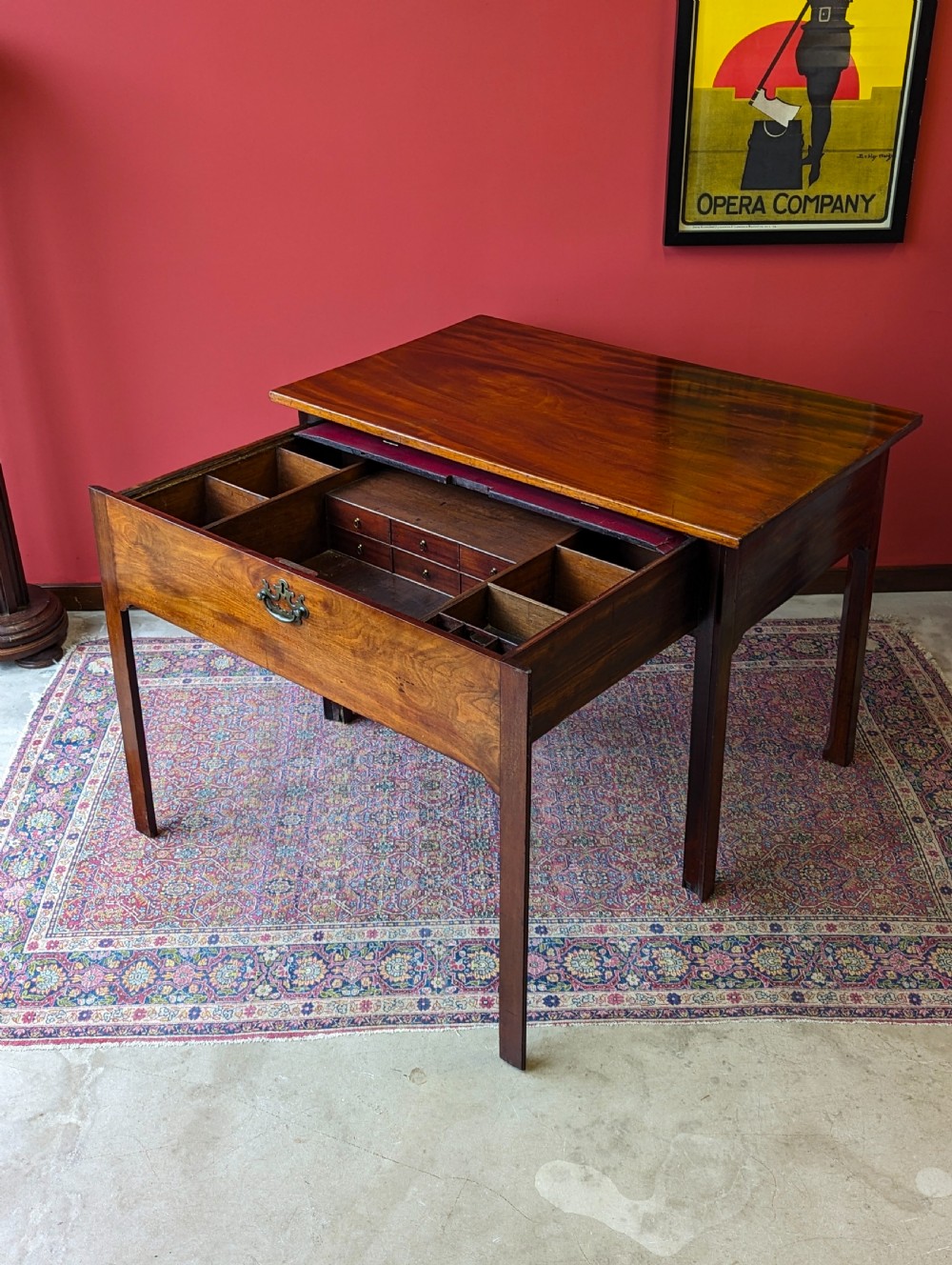 Antique Georgian Mahogany Architects Table View III