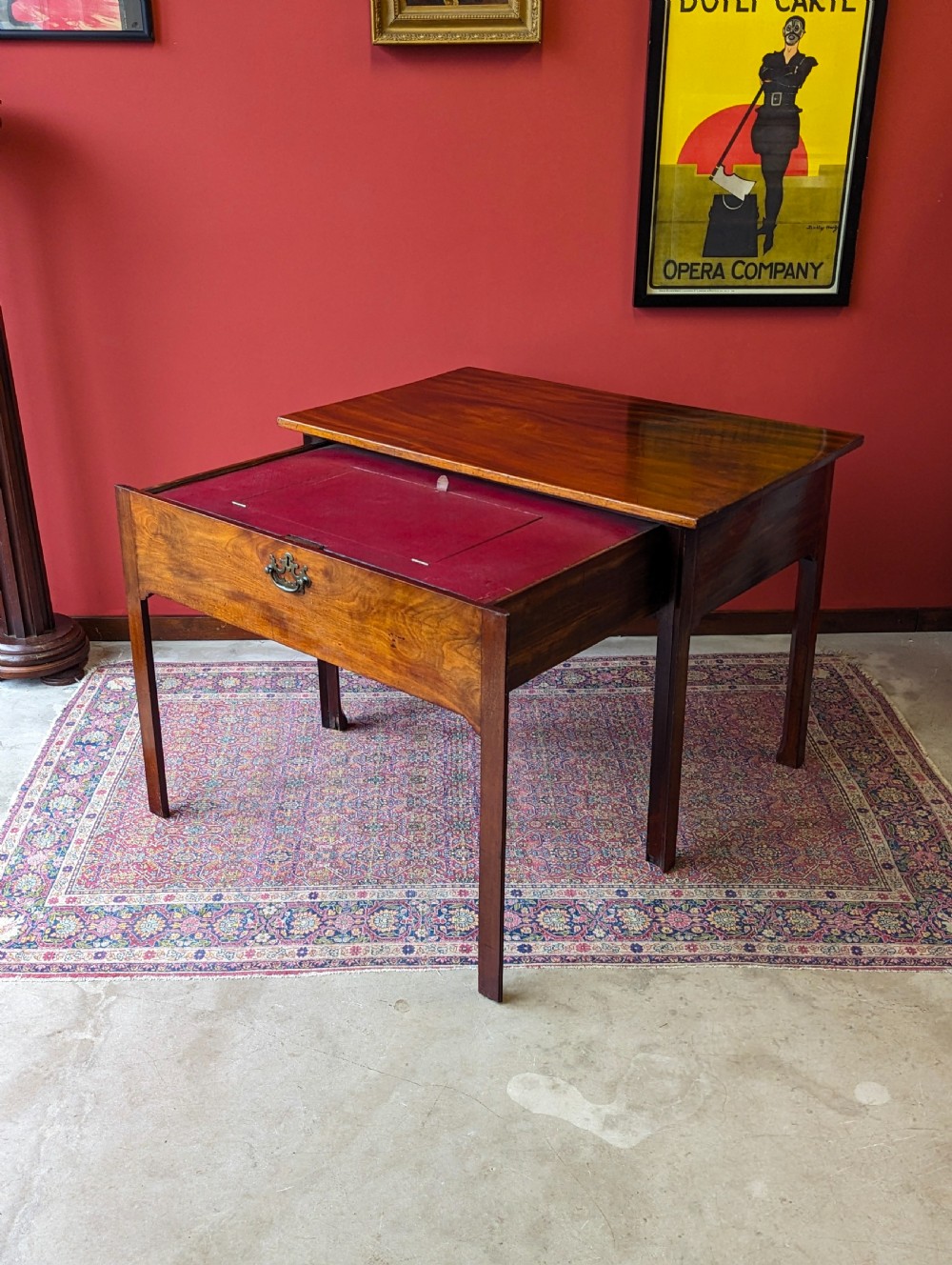 Antique Georgian Mahogany Architects Table View IV