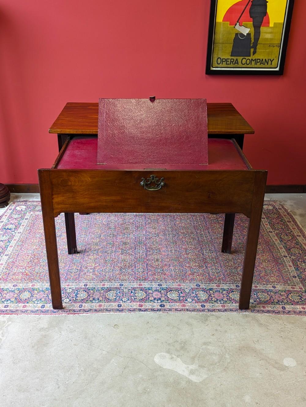 Antique Georgian Mahogany Architects Table View VI