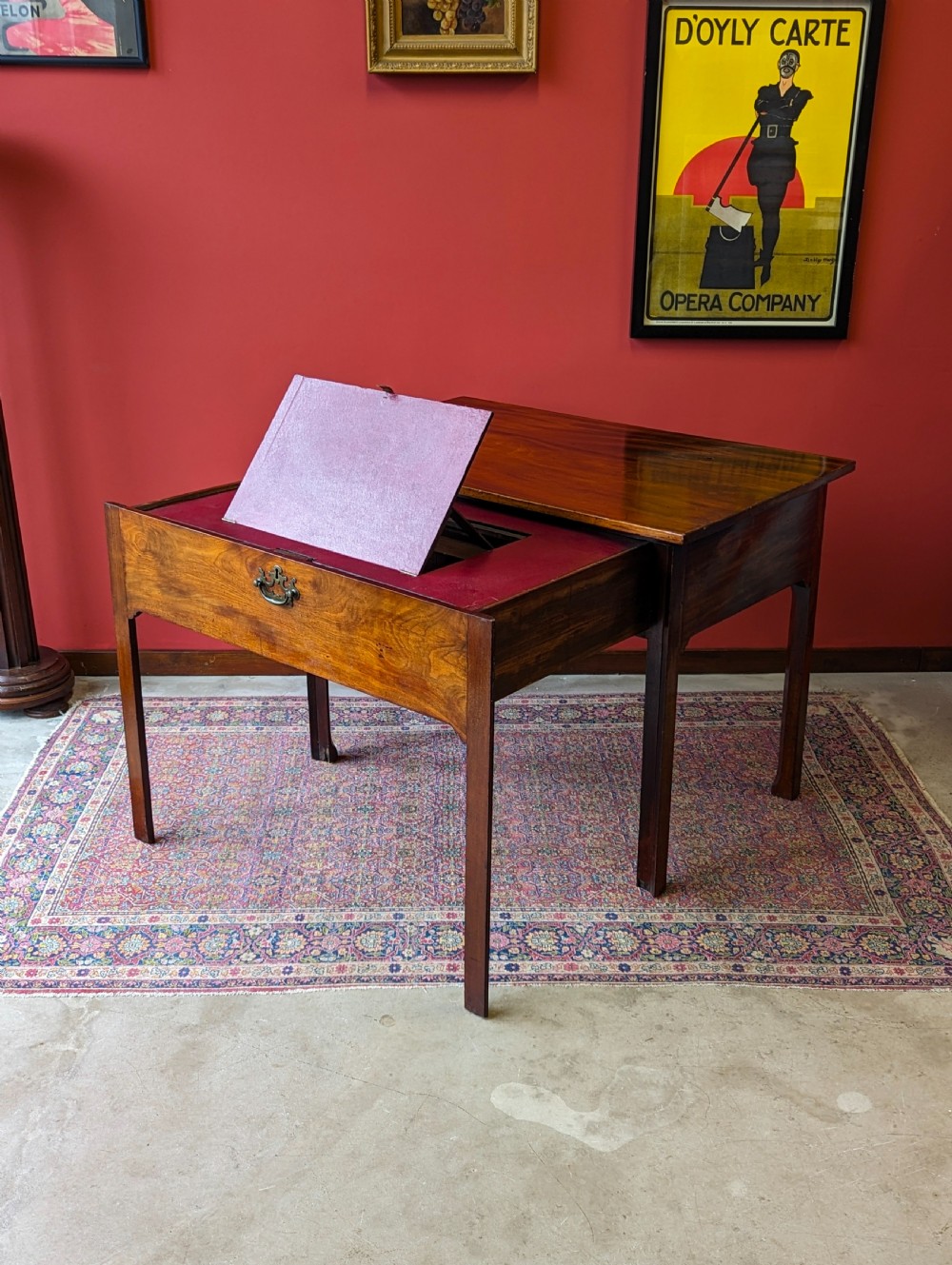 Antique Georgian Mahogany Architects Table View VIII