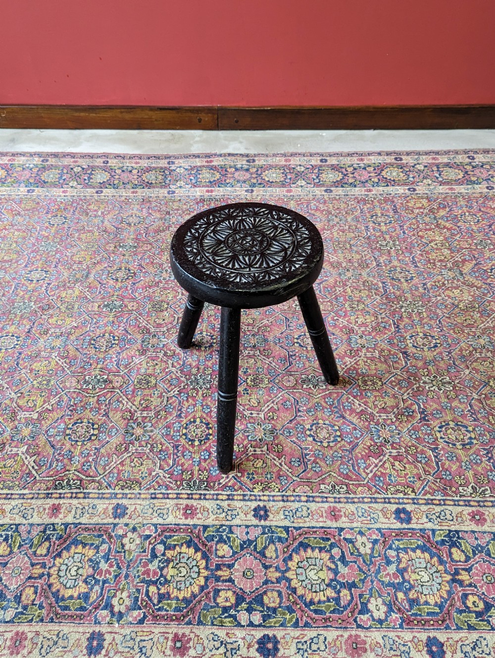 Antique 19th Century Tripod Milking Stool View III