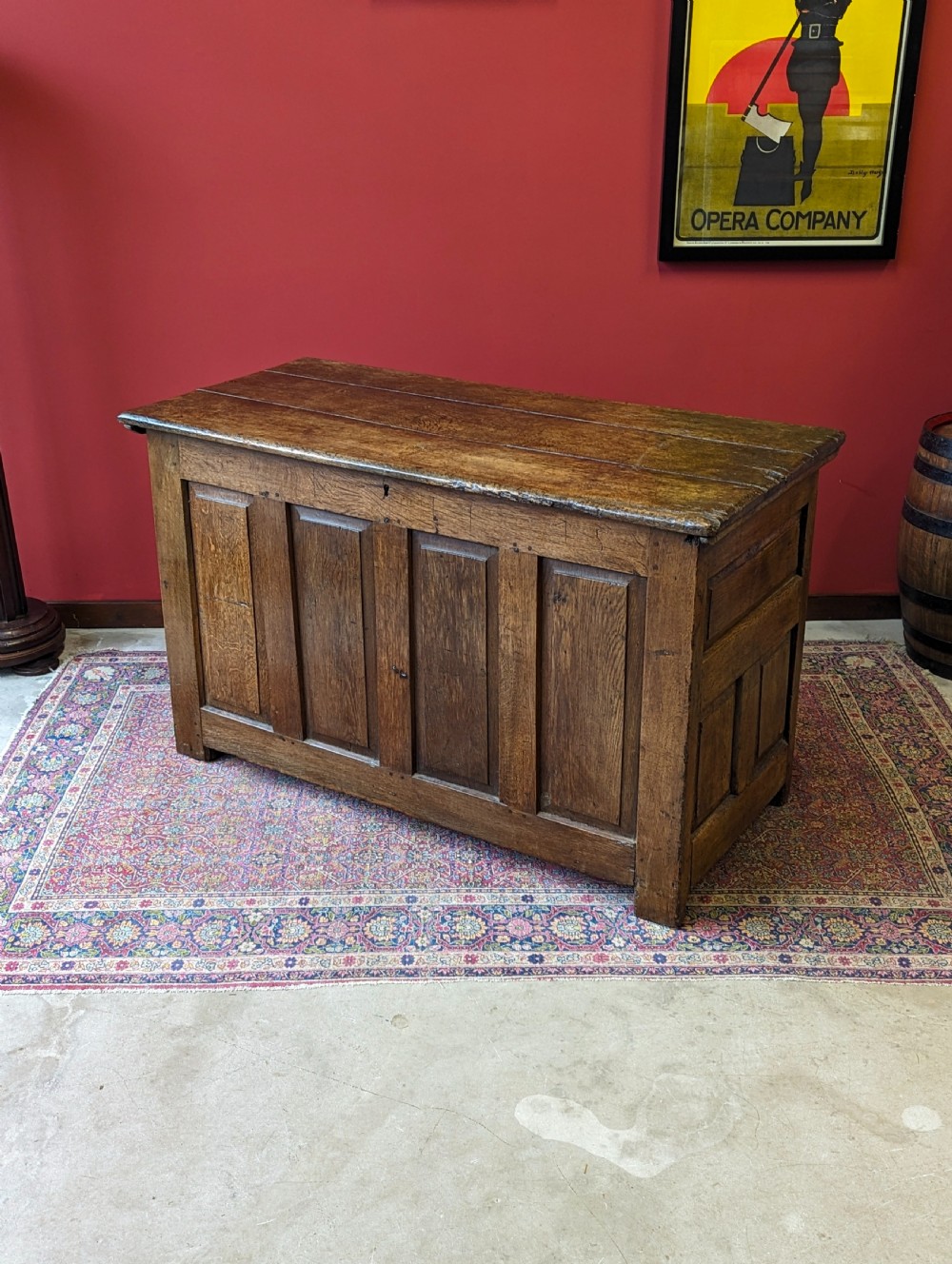 Antique 18th Century Welsh Oak Panelled Coffer