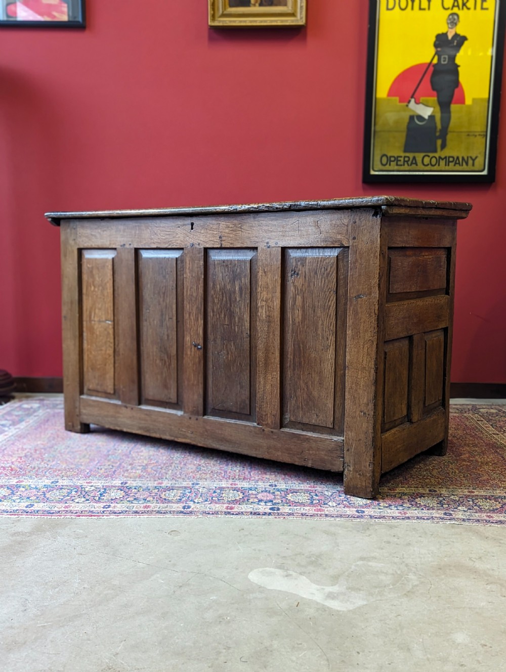 Antique 18th Century Welsh Oak Panelled Coffer View IX