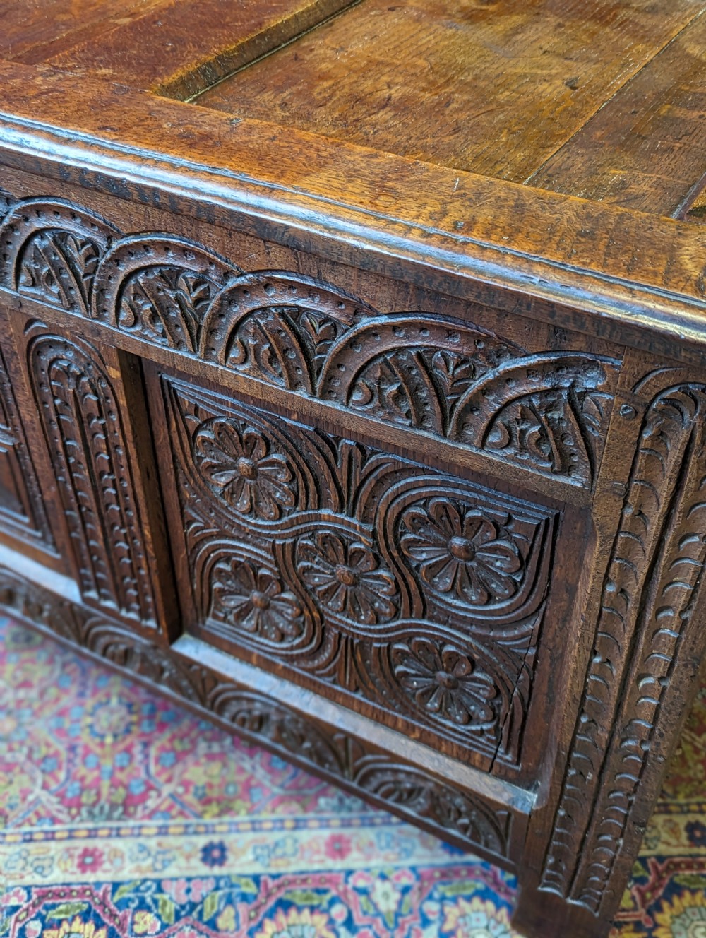 Antique 17th Century Oak Coffer View V