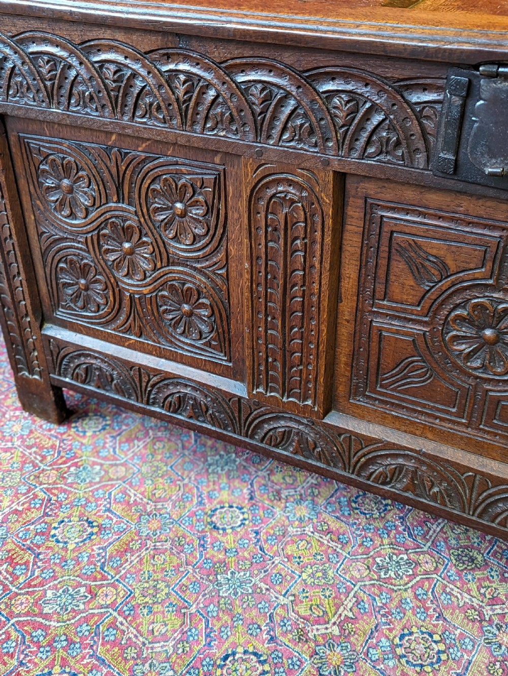 Antique 17th Century Oak Coffer View IX