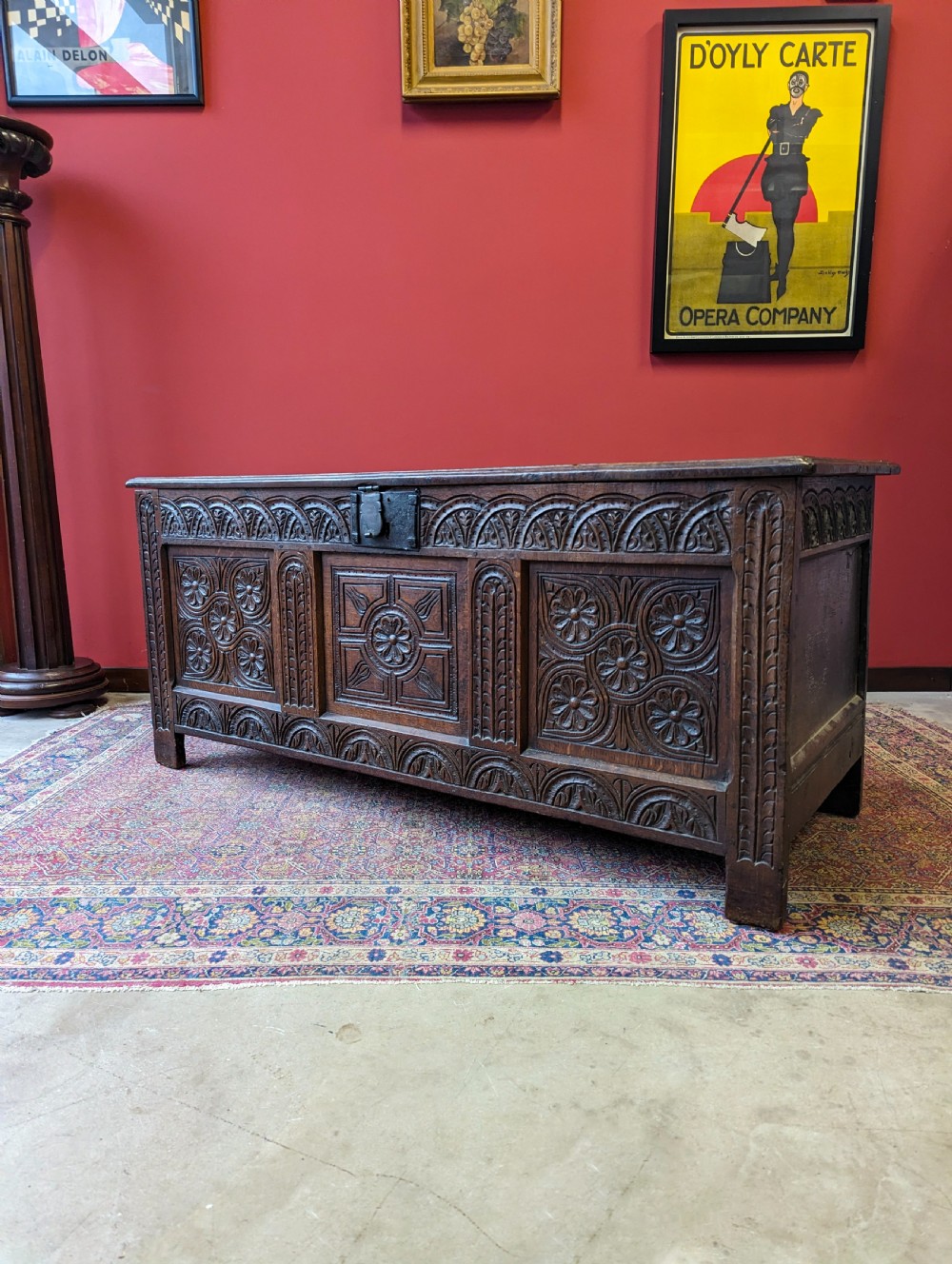 Antique 17th Century Oak Coffer View X
