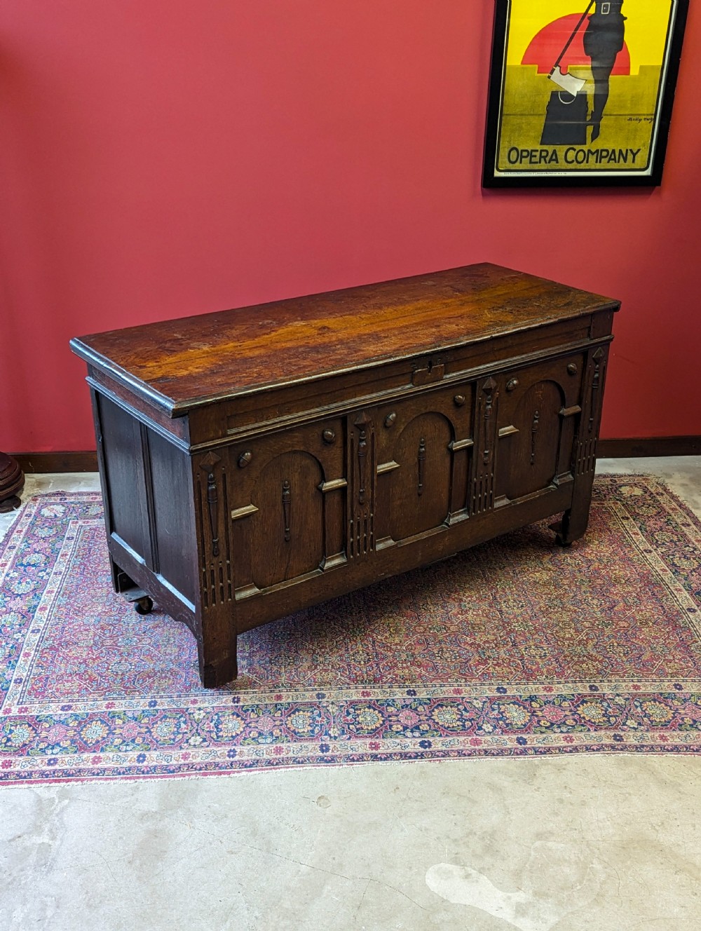 Antique Georgian Carved Oak Coffer View VII