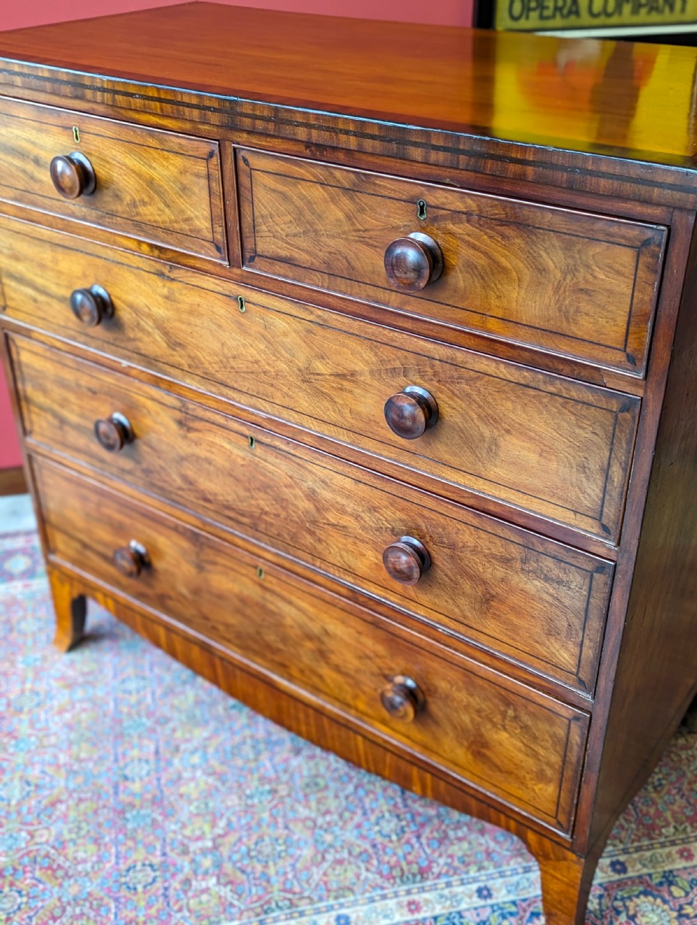 Antique Georgian Mahogany Chest of Drawers View III