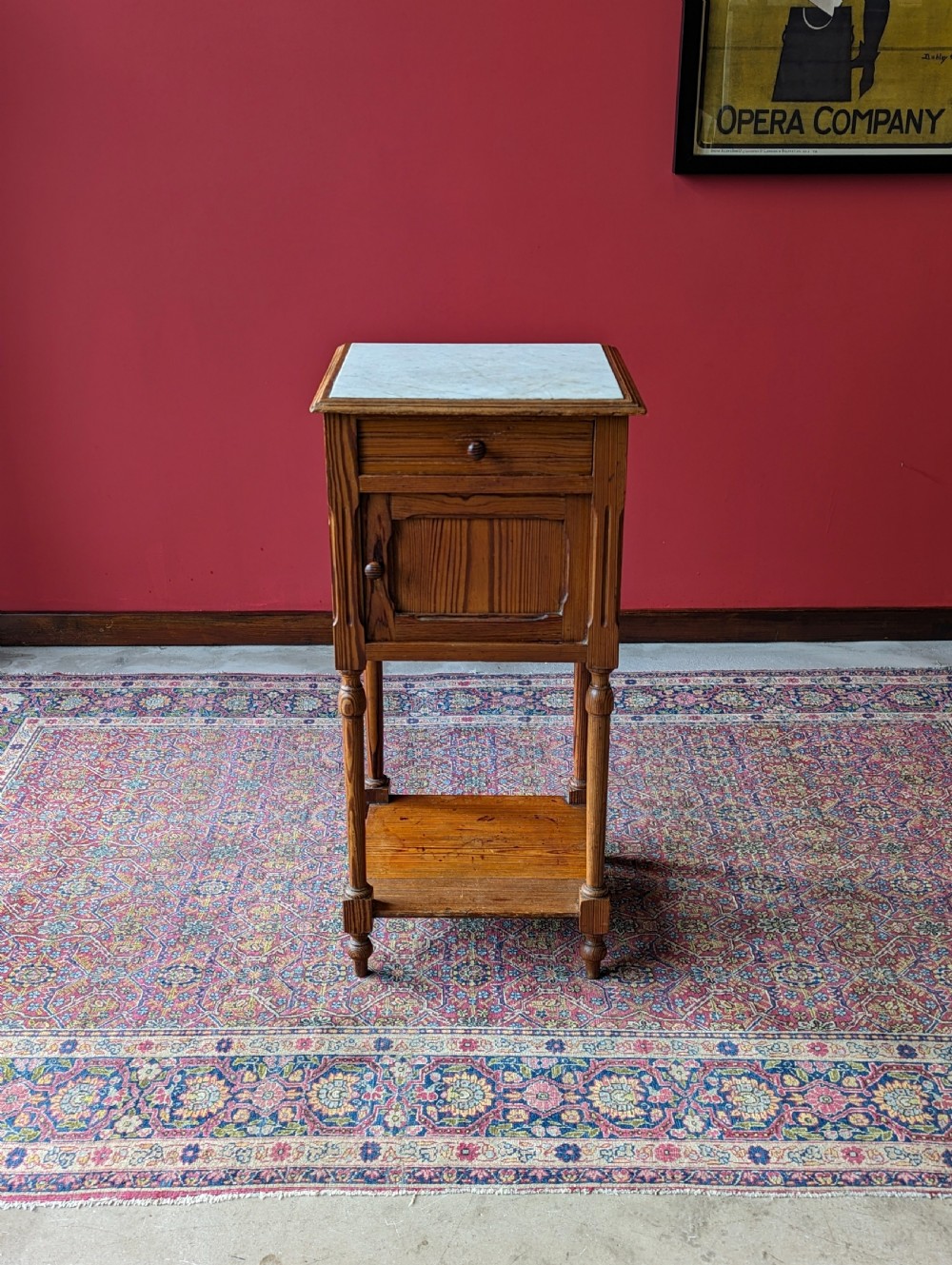 Antique French Pitch Pine Bedside Pot Cupboard View II