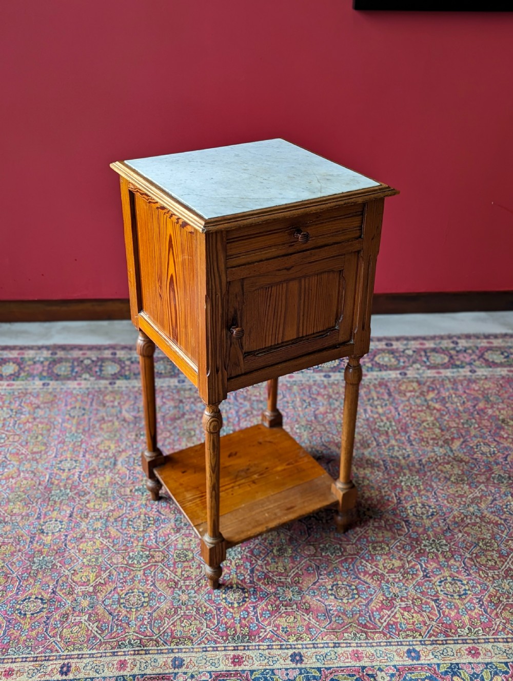 Antique French Pitch Pine Bedside Pot Cupboard View III