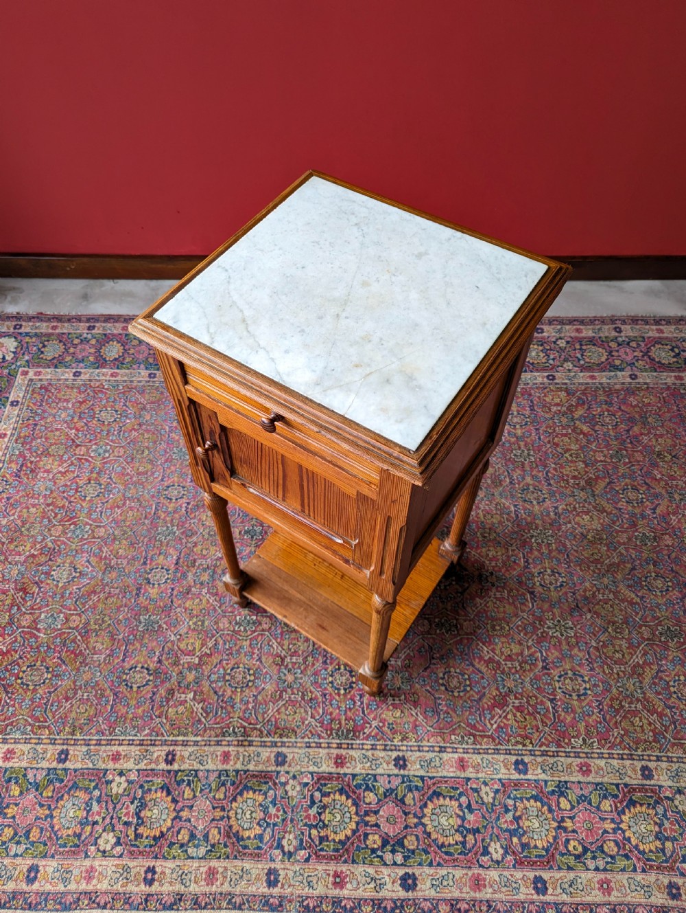 Antique French Pitch Pine Bedside Pot Cupboard View VI