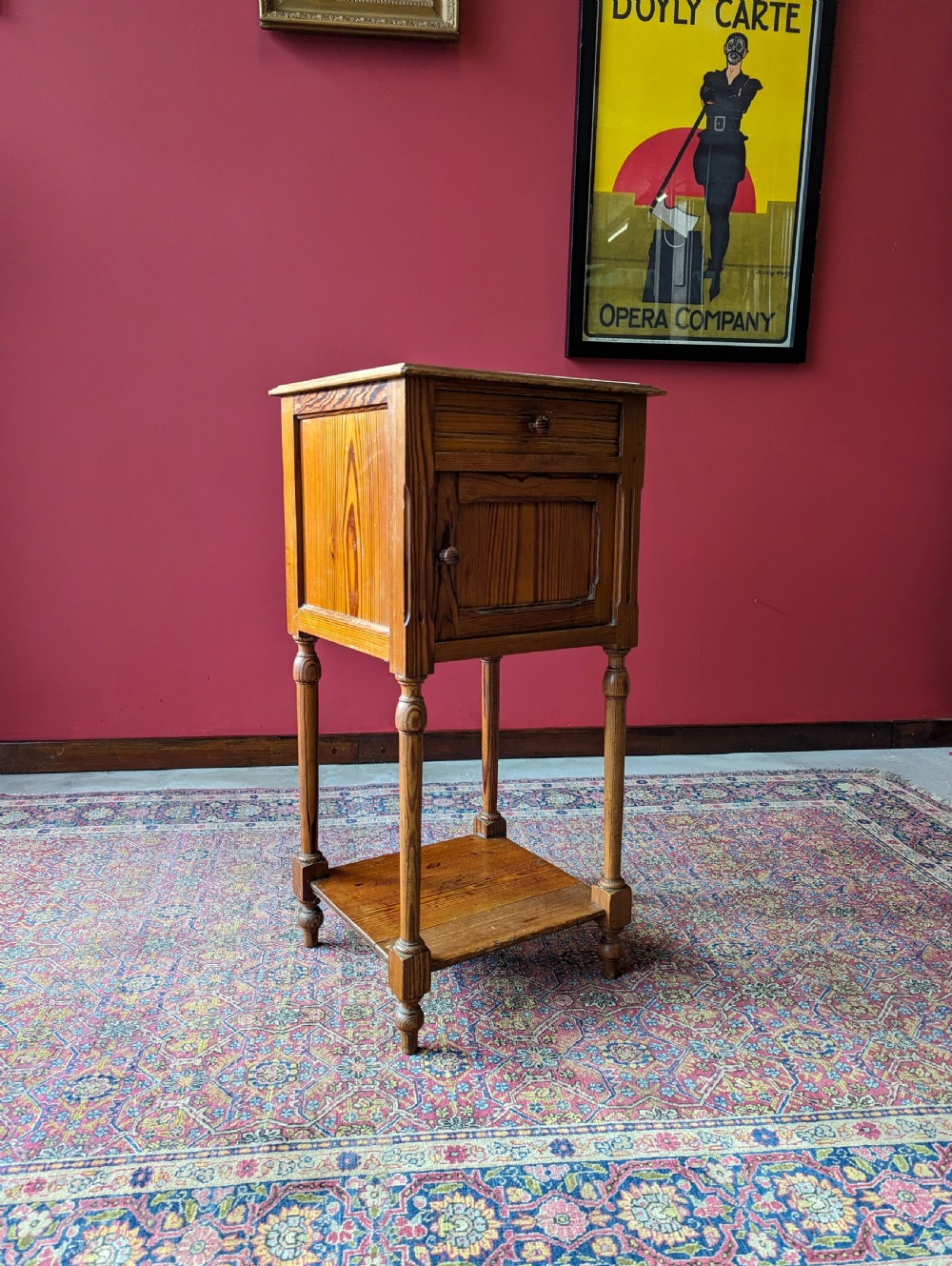 Antique French Pitch Pine Bedside Pot Cupboard View VII